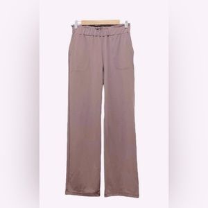 Joie Mocha Taupe Stretch Jersey Knit Pull On Wide Leg Dress Pants Womens Size M